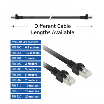 ACT FB8505 5m S/FTP Cat.7 PUR εύκαμπτο καλώδιο patch, snagless RJ45, μαύρο