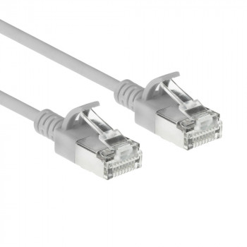 ACT γκρι καλώδιο patch 1m LSZH S/FTP CAT6A Slimline Snagless με υποδοχές RJ45 (DB7001)