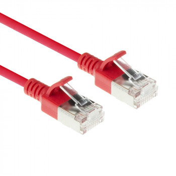 ACT κόκκινο καλώδιο patch 10m LSZH S/FTP CAT6A Slimline με βύσματα RJ45 (DB7510)