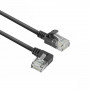 ACT DC1901 1m CAT6A U/UTP LSZH Slimline Patch καλώδιο, RJ45 90° γωνιακό αριστερά σε ευθύ, μαύρο