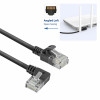 ACT DC1901 1m CAT6A U/UTP LSZH Slimline Patch καλώδιο, RJ45 90° γωνιακό αριστερά σε ευθύ, μαύρο