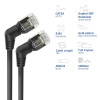 ACT DD1910 CAT6A U/FTP Slim Patch καλώδιο, 10m, μαύρο, Γωνιακό 360° Περιστρεφόμενο RJ45
