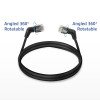 ACT DD1910 CAT6A U/FTP Slim Patch καλώδιο, 10m, μαύρο, Γωνιακό 360° Περιστρεφόμενο RJ45