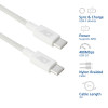 ACT USB 2.0 60W Καλώδιο φόρτισης/δεδομένων USB-C σε USB-C, λευκό, 2 m (AC3081)