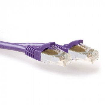 ACT Μωβ 1m LSZH S/FTP CAT6A Snagless καλώδιο patch FB8701