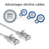 ACT Γκρι 2m LSZH S/FTP CAT6A Slimline καλώδιο patch Snagless RJ45 (DB7002)