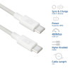 ACT Καλώδιο φόρτισης/δεδομένων USB 2.0 60W USB-C σε USB-C, λευκό, 1 m (AC3080)