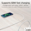 ACT Καλώδιο φόρτισης/δεδομένων USB 2.0 60W USB-C σε USB-C, λευκό, 1 m (AC3080)