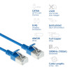 ACT Μπλε 7m LSZH S/FTP CAT6A Slimline καλώδιο patch Snagless με βύσματα RJ45 (DB7607)