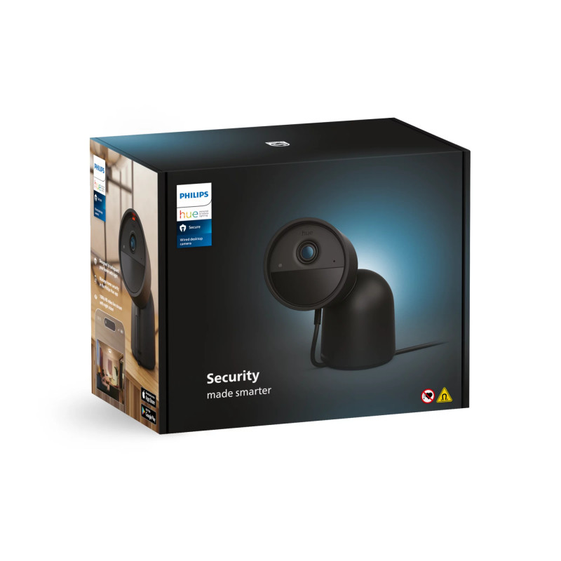 Philips Hue Secure ενσύρματη κάμερα με βάση μαύρο