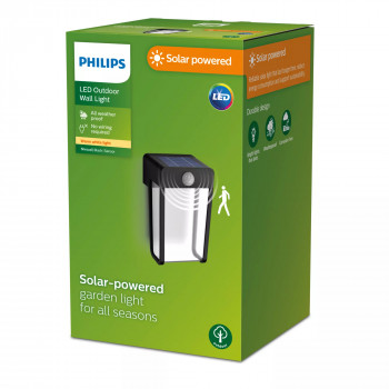 Philips Outdoor Solar Shroud επιτοίχιο φωτιστικό 2,3W με αισθητήρα φωτός ημέρας και κίνησης