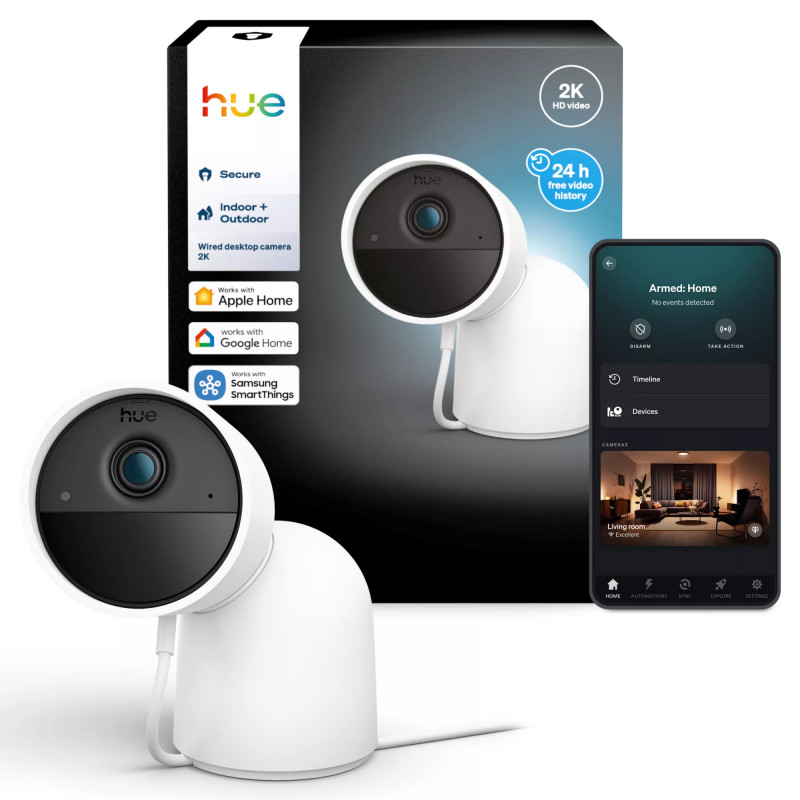 Philips Hue Secure Ενσύρματη κάμερα με βάση 2K Ανάλυση βίντεο Λευκό