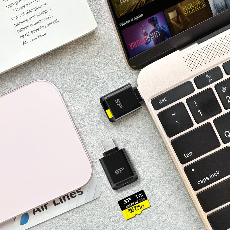 Silicon Power C200 USB-C 3.2 αναγνώστης καρτών microSD - μαύρο