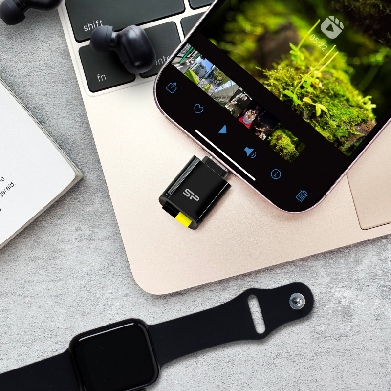 Silicon Power C200 USB-C 3.2 αναγνώστης καρτών microSD - μαύρο
