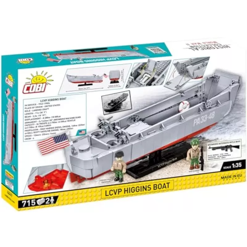 Σετ δόμησης Cobi LCVP Higgins Boat 715 τεμάχια ηλικία 8+