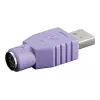 Microconnect USBA-M/PS2-F Προσαρμογέας καλωδίου Μωβ