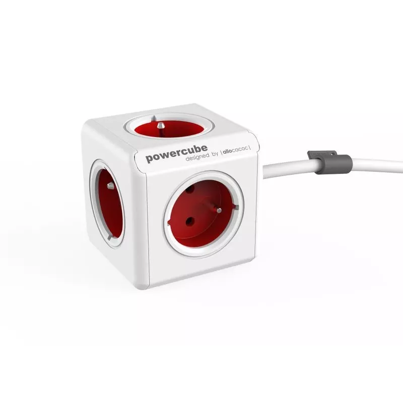 Allocacoc PowerCube Extended - 1,5m - Γκρι - Κόκκινο - 220 - 240V (PowerCube Extended 1,5M R)