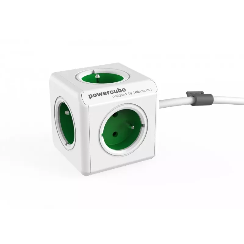 Allocacoc PowerCube Extended Type E Πολύπριζο 1,5 m 5 πρίζες AC Εσωτερικού χώρου Πράσινο