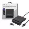 Αναγνώστης Καρτών ID QOLTEC Smart-Chip — USB, μαύρο, 84,5×65×16 mm, 63 g