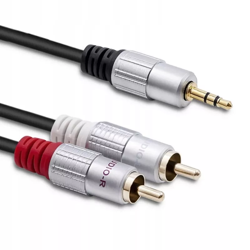 Καλώδιο ήχου Qoltec 52339 1m 2x RCA 3,5 mm μαύρο