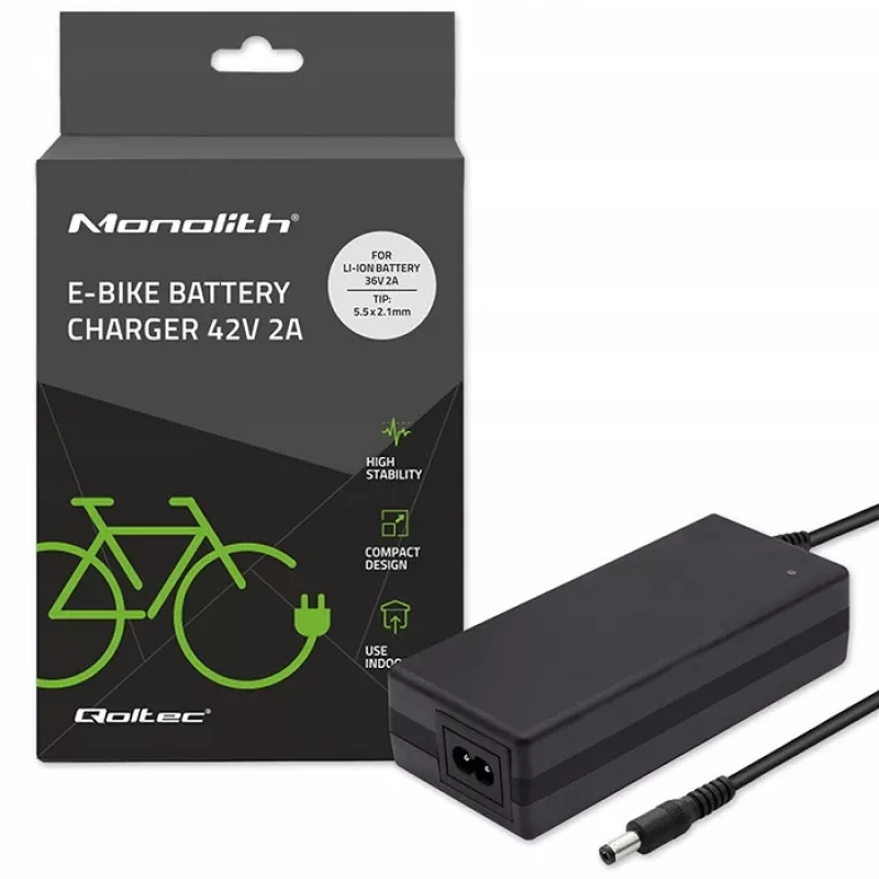 Qoltec 50760 Φορτιστής για μπαταρίες E-Bike 36V | 42V | 2A | 5,5*2,1