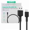 AUKEY CB-CD30 καλώδιο USB-A σε USB-C 0,9 m, πλεκτό νάιλον, 60W PD, 3A, μαύρο