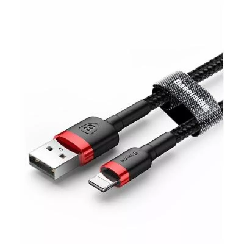 Καλώδιο USB-A σε Lightning Baseus Cafule 2.4A QC 3.0, 1 m — μαύρο/κόκκινο
