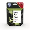 HP 304 συσκευασία 2 τεμ. μαύρο/τρίχρωμο γνήσια μελανοδοχεία