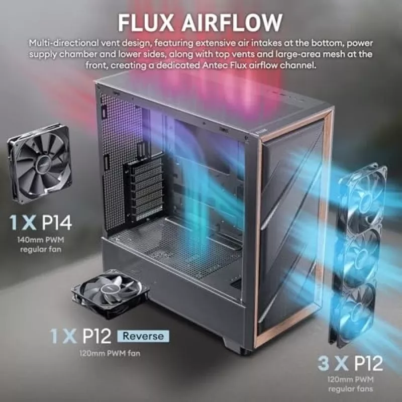 Antec 0-761345-10133-2 Κουτί υπολογιστή Midi Tower Μαύρο Ξύλο