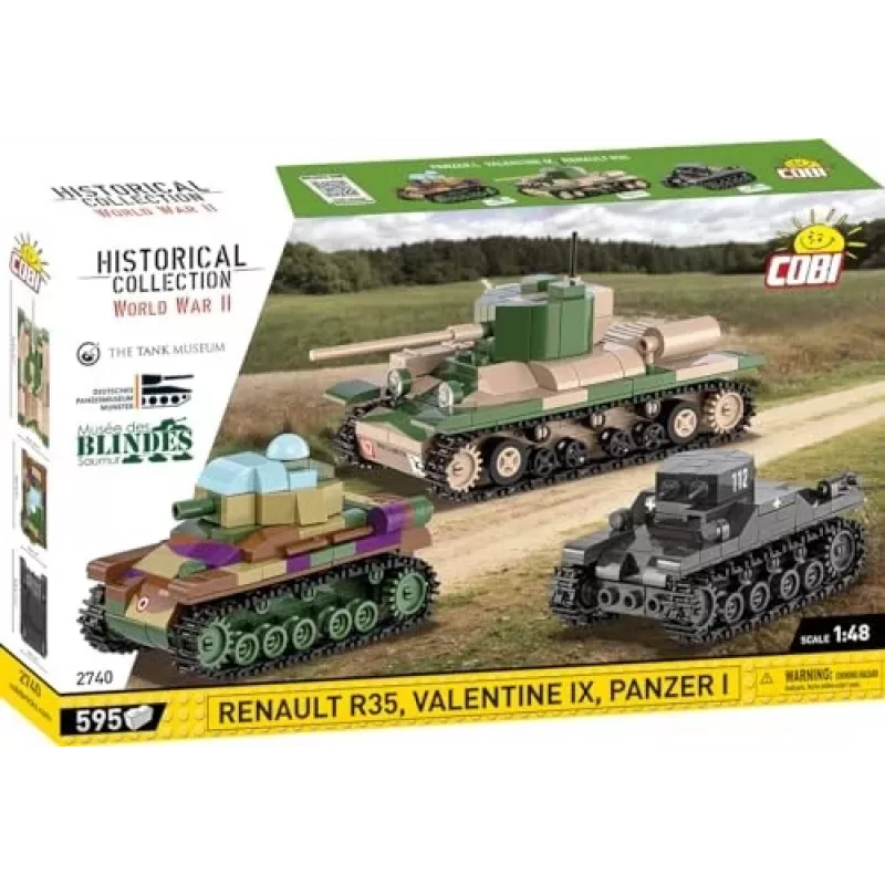 Σετ κατασκευής COBI Renault R35 Valentine IX Panzer I 595 τεμάχια