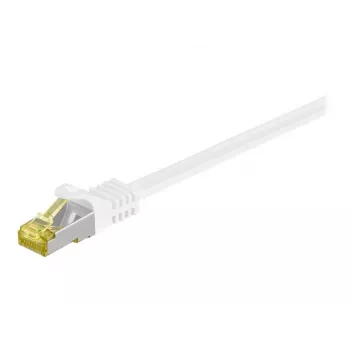 Καλώδιο δικτύου Wentronic Goobay Cat.7 Patch cable, S/FTP (PiMF), Λευκό, 0,5 m - LSZH Χωρίς αλογόνα, Χαλκός, Βύσμα RJ45 (91090)