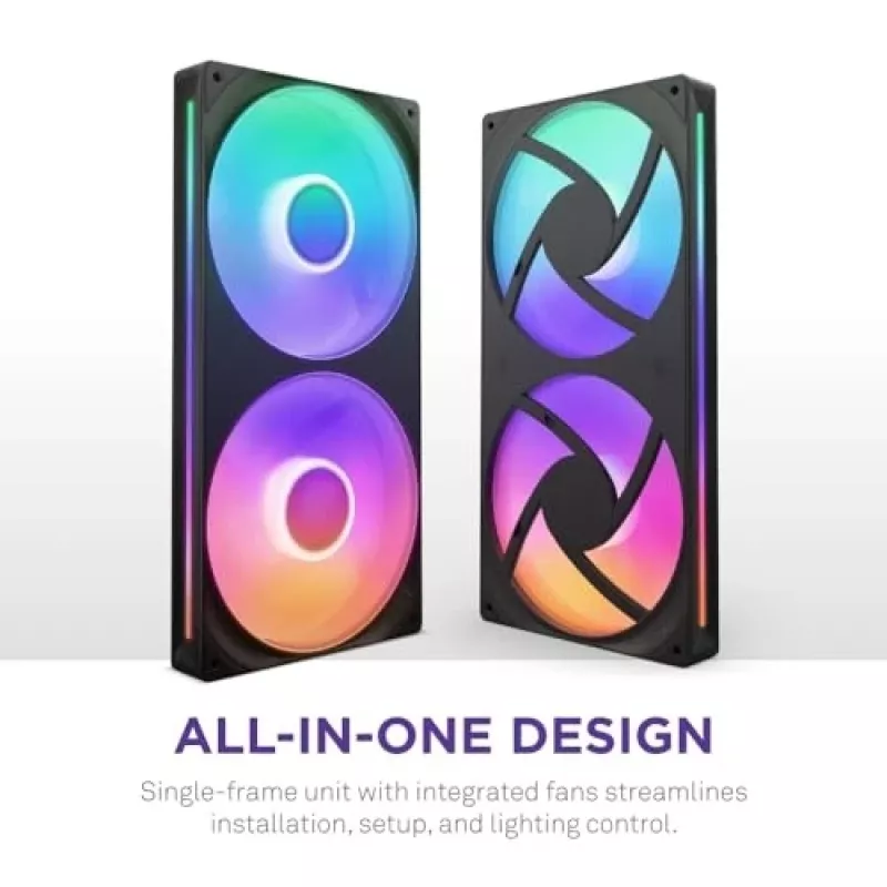 NZXT F280 RGB Core 140mm ARGB PWM Συσκευασία 2 τεμ. Μαύρο