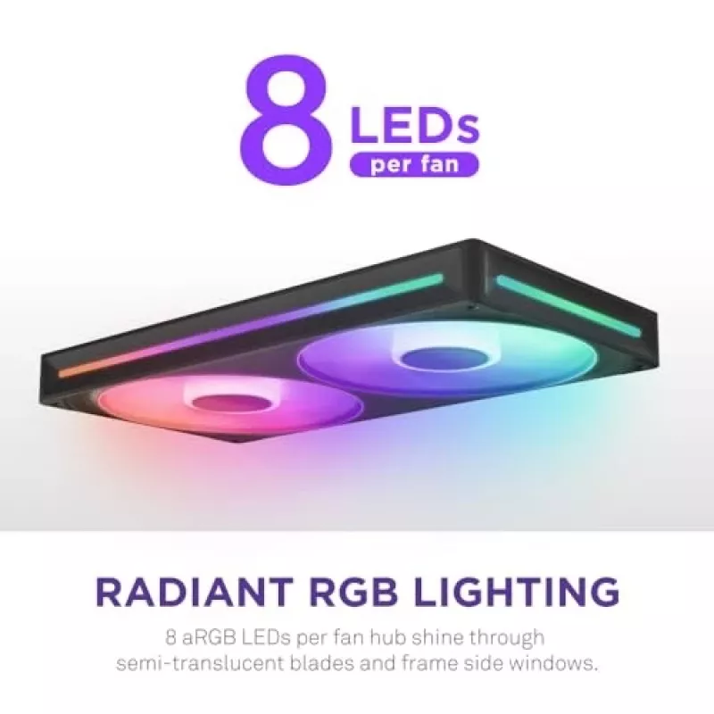 NZXT F280 RGB Core 140mm ARGB PWM Συσκευασία 2 τεμ. Μαύρο