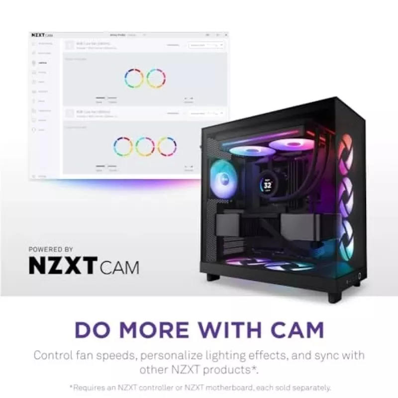 NZXT F280 RGB Core 140mm ARGB PWM Συσκευασία 2 τεμ. Μαύρο