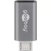 Goobay USB 2.0 Hi-Speed adapter, γκρι, γκρι – υποδοχή USB-C™ > βύσμα USB 2.0 Micro (Type-B) (55553)