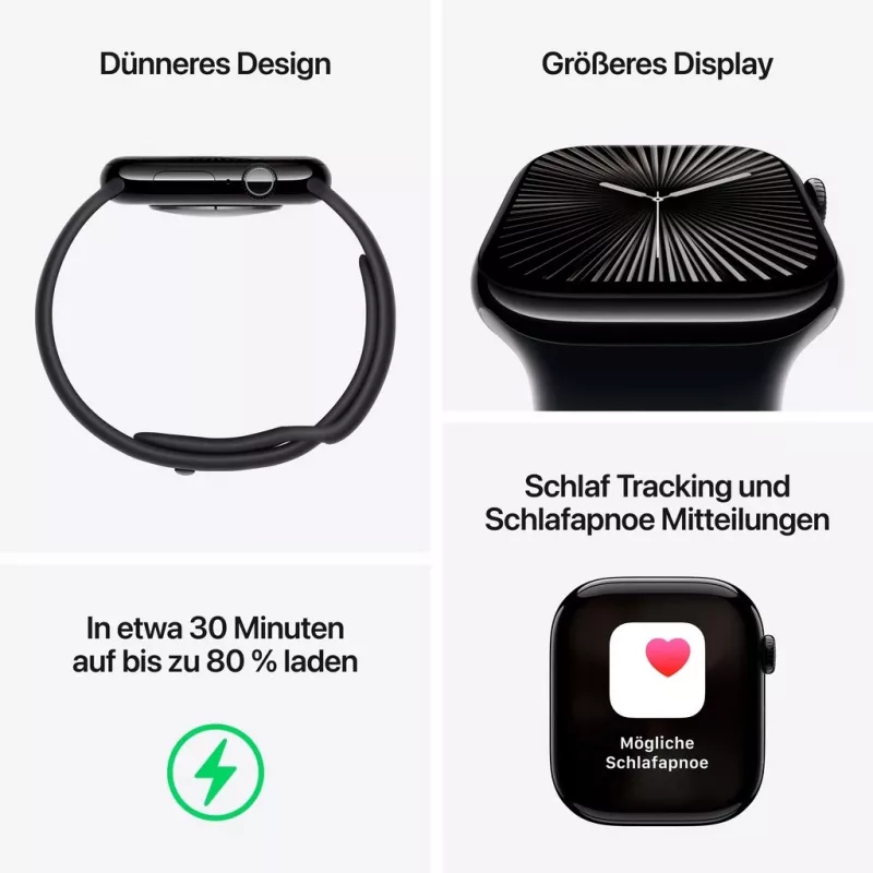 APPLE Watch Series 10 GPS 46 mm ασημί θήκη αλουμινίου με Blue Cloud Sport Loop
