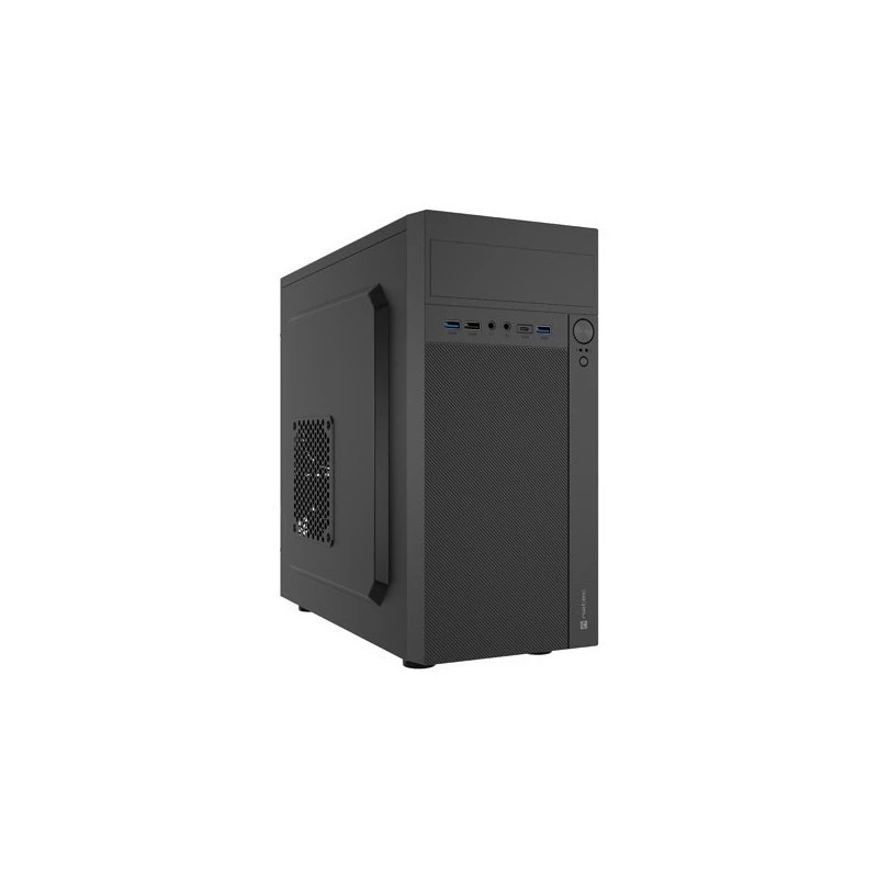 Κουτί PC NATEC Helix Mini Tower μαύρο — microATX/Mini-ITX, 3×3,5 ίντσες + 5×2,5 ίντσες, GPU 33 cm, θύρες USB-C/USB-A