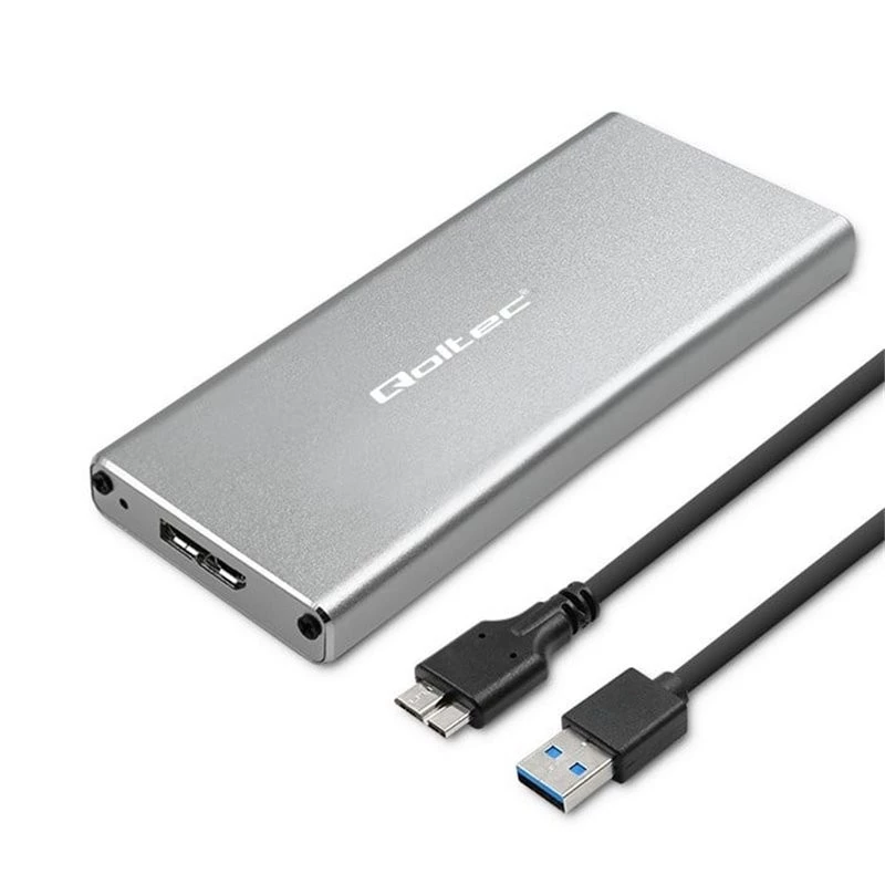 Θήκη αλουμινίου QOLTEC 51833 για M.2 SSD, SATA σε USB 3.0, υποστηρίζει έως 2 TB