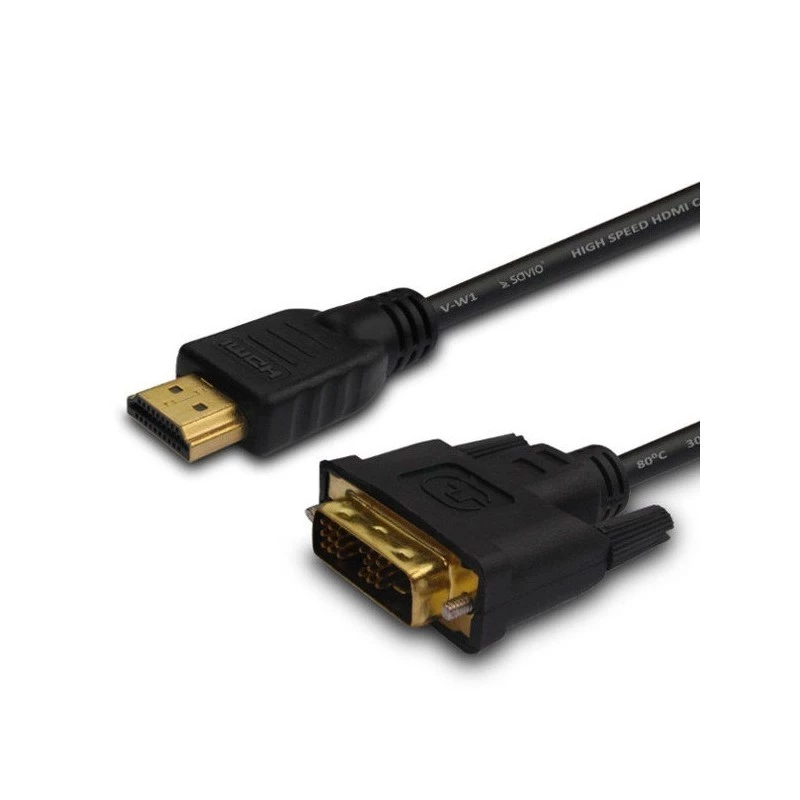 Savio CL-139 Καλώδιο και αντάπτορας βίντεο 1,8 M DVI-A HDMI Type-A (Standard) Μαύρο
