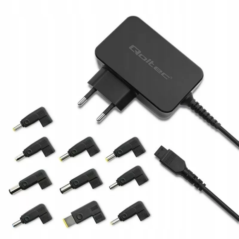 Καθολικό τροφοδοτικό QOLTEC 52414 65W με 10 εναλλασσόμενα βύσματα