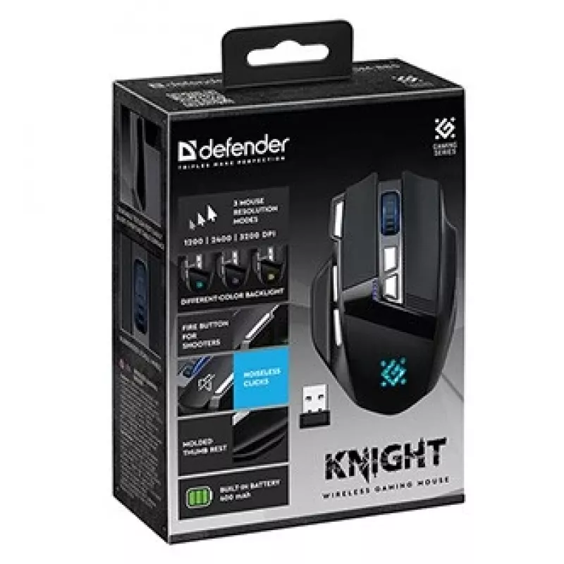 Ποντίκι DEFENDER GM-885 KNIGHT RF WIRELESS 3200dpi 8P Μαύρο