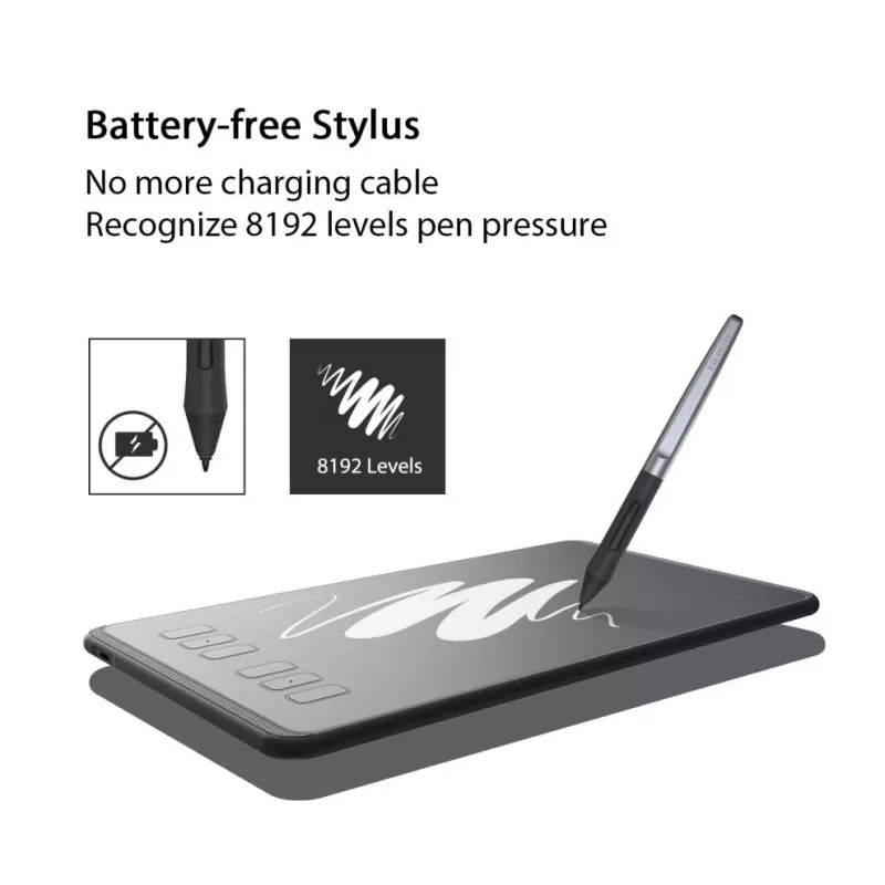 HUION H640P tablet γραφικών 5080 lpi 160 x 99 mm USB μαύρο