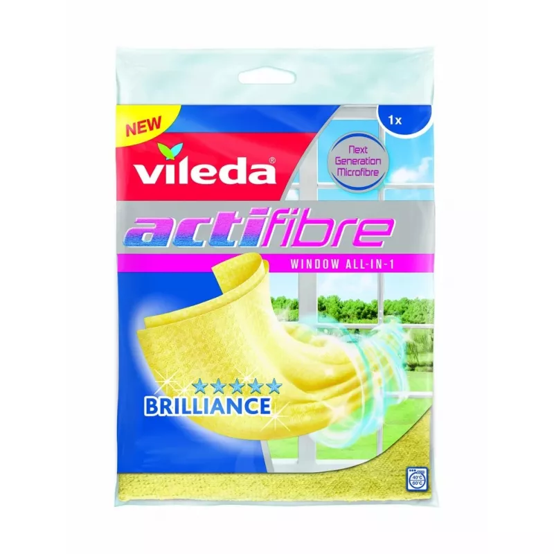 Vileda Actifibre πανί για καθαρισμό γυαλιών κίτρινο