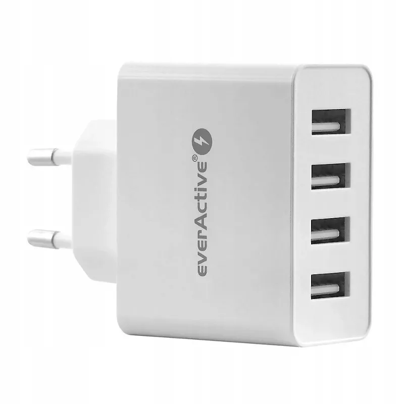 everActive Φορτιστής τηλεφώνου SC400 με 4x υποδοχές USB, συνολική έξοδος 5A, λευκό