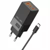 Τροφοδοτικό Beline 2x USB-C 1x USB 65W καλώδιο USB-C Μαύρο/Μαύρο PD 3.0
