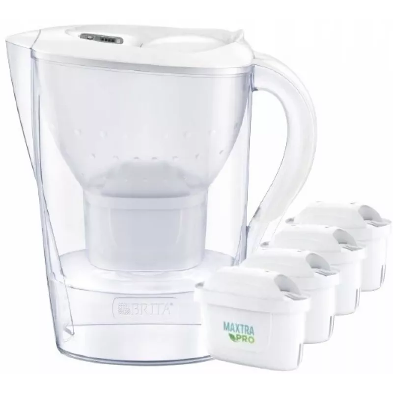 Brita Marella XL Κανάτα + 4 φυσίγγια Maxtra (Λευκό)