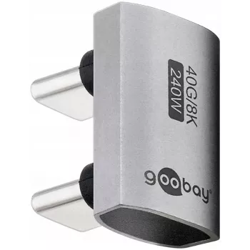 Προσαρμογέας/ζεύκτης USB-C Goobay 74446 ασημί επαφές νικέλιο/χρυσός