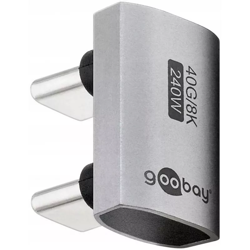 Προσαρμογέας/ζεύκτης USB-C Goobay 74446 ασημί επαφές νικέλιο/χρυσός