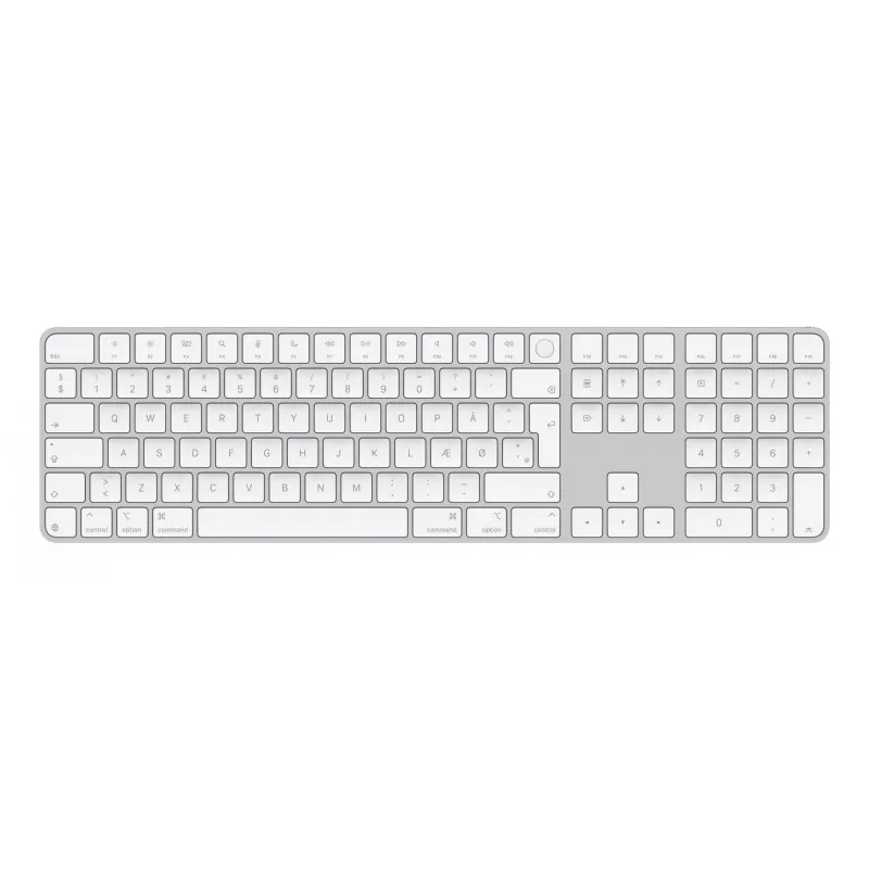 Apple MXK73DK/A Magic Keyboard με Touch ID και αριθμητικό πληκτρολόγιο, ασύρματο, δανικό, λευκό