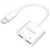 Προσαρμογέας ήχου LogiLink USB-C USB-C/αρσενικό σε 2x USB-C/θηλυκό 60W PD λευκό
